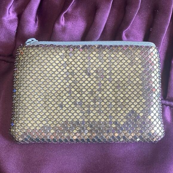 Change Purse Metallic Silver Small Holiday EUC 70s 80s 90s Shimmer Glitter NYE - Picture 1 of 10